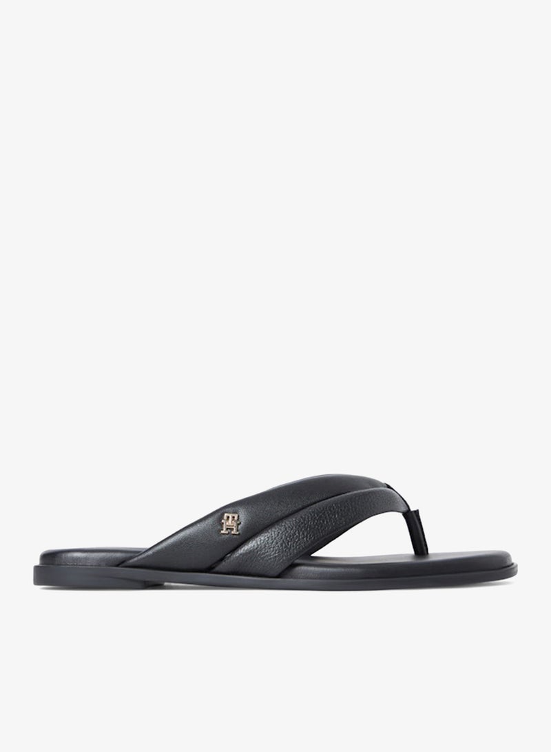 TOMMY HILFIGER Leather Toe Post Flip Flops - Image 1